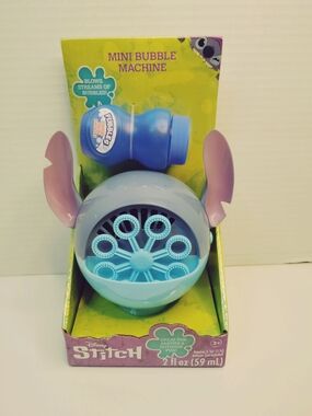 Disney Stitch Mini Bubble Machine - Light Blue, Purple, Pink